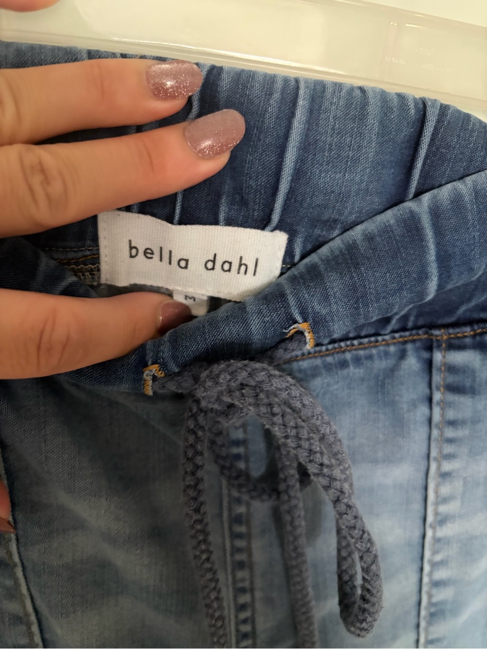 Bella Dahl Washed Blue Drawstring Jeggings